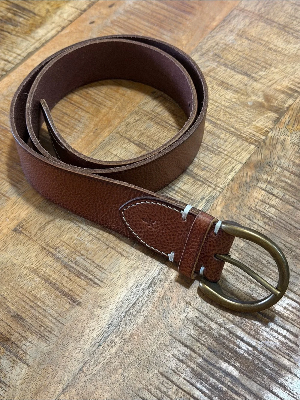 Frye Campus Genuine Textured Leather Honey Brown Belt, Size Medium 1.5” Wide Men